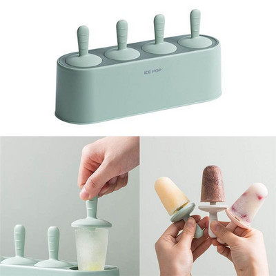 Formă pentru înghețată, antiaderentă, cu 4 capacități, din silicon de calitate alimentară, pentru gheață, tavă pentru gheață