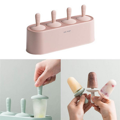 Formă pentru înghețată, antiaderentă, cu 4 capacități, din silicon de calitate alimentară, pentru gheață, tavă pentru gheață