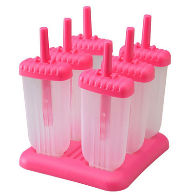 Unelte de gătit pentru înghețată Instrumente pentru înghețată cu 6 celule Mucegai pentru pop Forme pentru ghiocei Mașină pentru gheață pentru acadele Tavă pentru bucătărie DIY