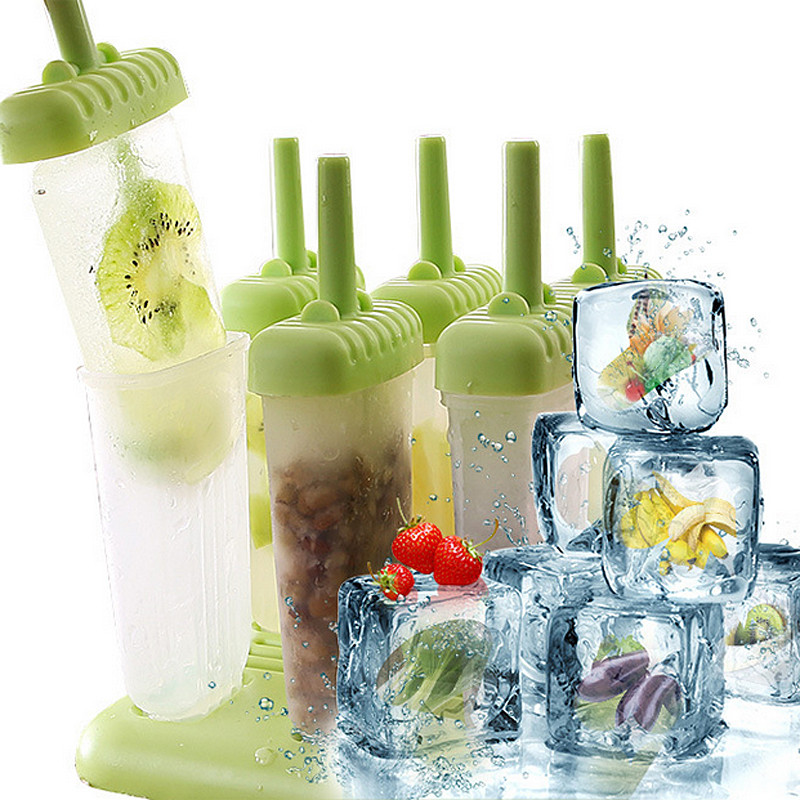 Unelte de gătit pentru înghețată Instrumente pentru înghețată cu 6 celule Mucegai pentru pop Forme pentru ghiocei Mașină pentru gheață pentru acadele Tavă pentru bucătărie DIY