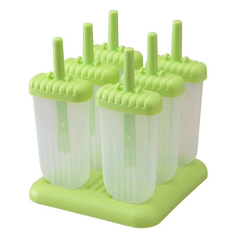 Unelte de gătit pentru înghețată Instrumente pentru înghețată cu 6 celule Mucegai pentru pop Forme pentru ghiocei Mașină pentru gheață pentru acadele Tavă pentru bucătărie DIY