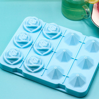 Αρχική Σελίδα DIY Ice Cube Mold Rose Diamond Ice Cube Maker Frozen Ice Tray 12 Grid Silicone Ice Box Σοκολατένια φόρμα αξεσουάρ κουζίνας