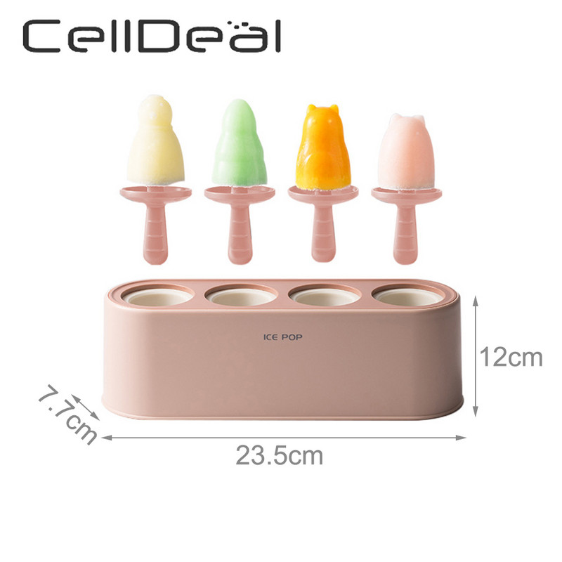 Set de matrițe pentru ghivece cu 4 grile Mașină de făcut în casă din silicon pentru ghiveciuri Forme pentru înghețată cu eliberare ușoară Forme reutilizabile pentru bricolaj Gadget-uri de bucătărie