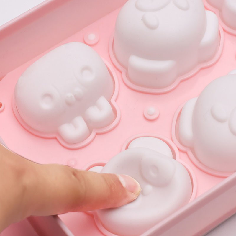 6 grotelių silikoninė ledo kubelių formelė su dangteliu, virtuvės vasaros formų vaisių gaminimo aparatas namų šaldiklio priedai, mažylis