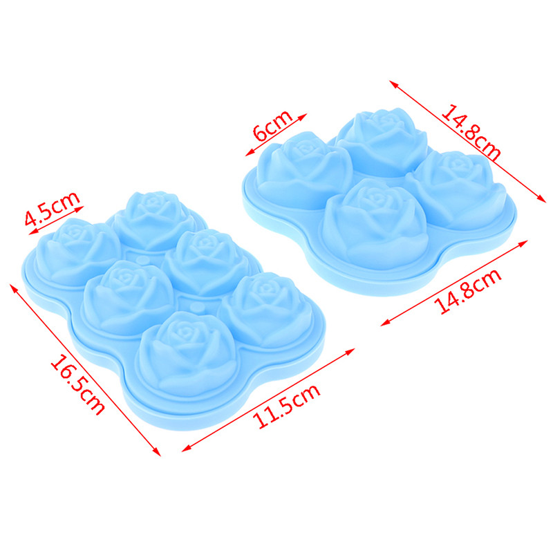 4/6 sloturi matriță din silicon Mold pentru săpun pentru decorare tort flori trandafir forme cuburi de gheață forme diy 3d rășină argilă ciocolată gheață coacere manual