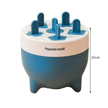 6 Cells Στρογγυλό Σχήμα DIY Παγωτομηχανή Καλούπια Popsicle Καλούπια για επιδόρπιο Κουζίνα 6 Cells Lolly Mold Tray Bar Εργαλεία Καλοκαιρινό αξεσουάρ