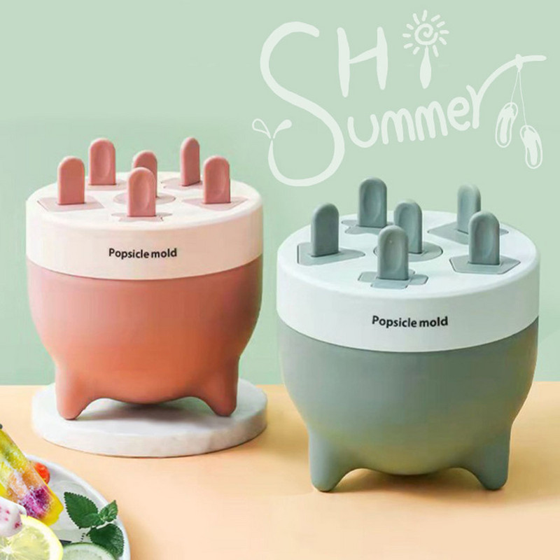 6 celule de formă rotundă DIY Maker de înghețată Forme pentru palete Forme pentru desert Bucătărie 6 celule Mucegai pentru acadele Tavă Bar Instrumente Accesoriu de vară