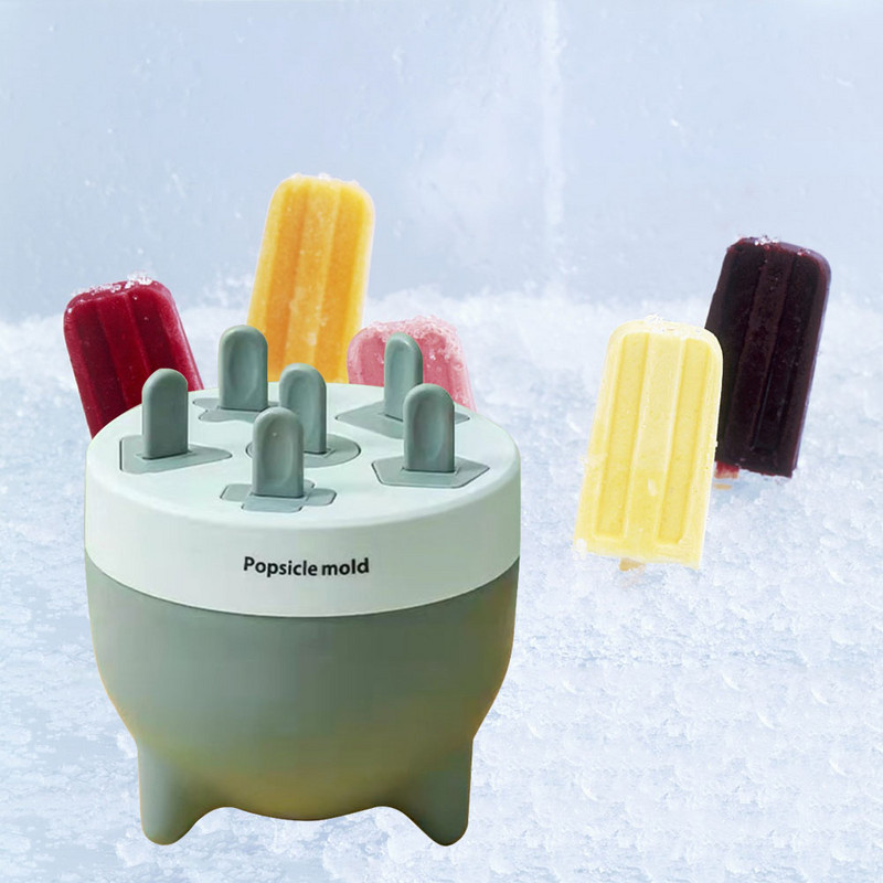 6 celule de formă rotundă DIY Maker de înghețată Forme pentru palete Forme pentru desert Bucătărie 6 celule Mucegai pentru acadele Tavă Bar Instrumente Accesoriu de vară