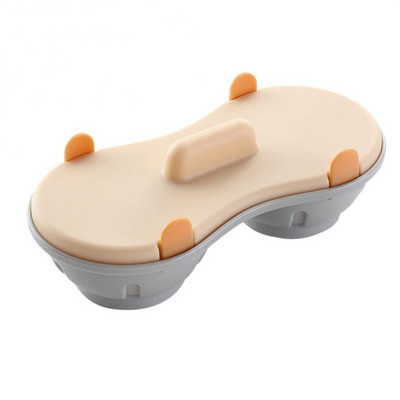 Mikrobangų krosnelė garuose virtų kiaušinių dėžė Dvigubas puodelis kiaušinių katilas Kiaušinių virimo garuose virimo kiaušinių virtuvė garuose virtų kiaušinių rinkinys Mikrobangų krosnelės Virimo įrankiai