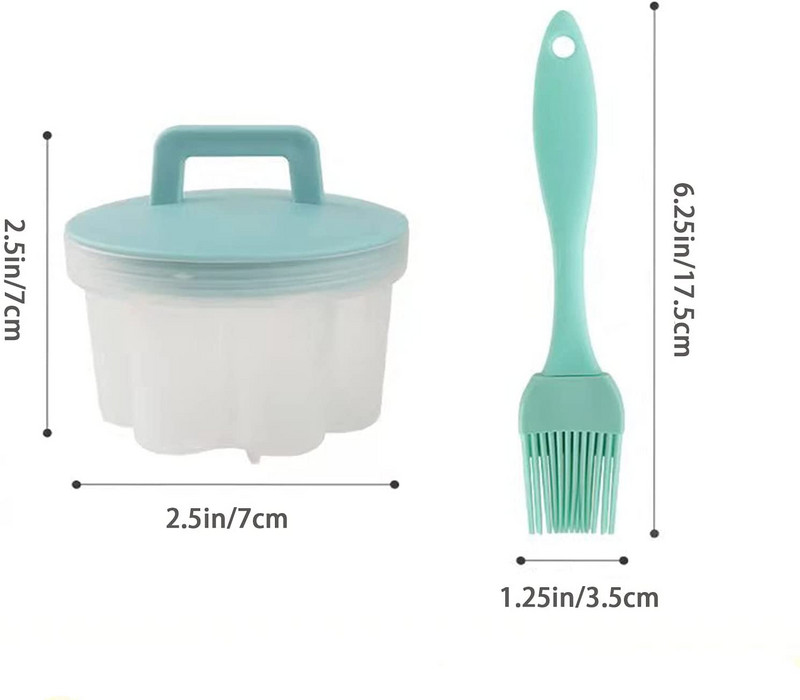 4 bucăți/set ouă boiler aragaz matriță ouă braconaj cești recipient de depozitare alimente pentru bebeluși pentru prăjitură de ciocolată budincă cookie cu capac perie