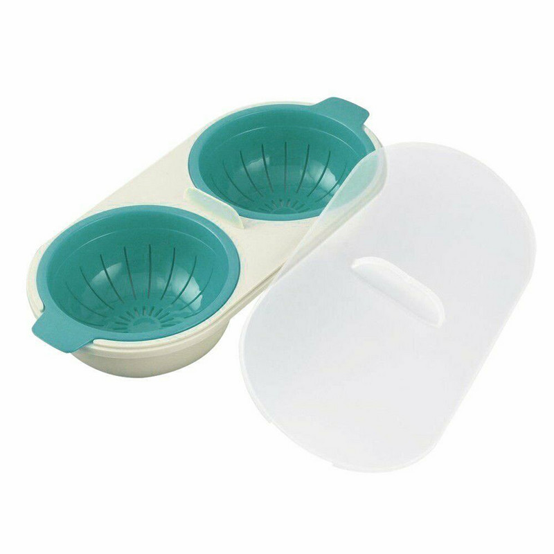 Mikrovalna pećnica Egg Poacher Food Grade Cookler Double Cup Egg Coaler Kuhinjski set za kuhana jaja na pari Mikrovalne pećnice Alati za kuhanje