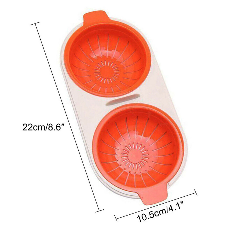 Mikrovalna pećnica Egg Poacher Food Grade Cookler Double Cup Egg Coaler Kuhinjski set za kuhana jaja na pari Mikrovalne pećnice Alati za kuhanje