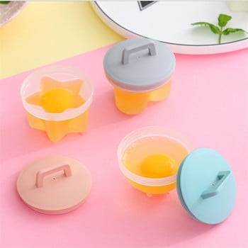 4 τμχ/Σετ Cute Egg Boiler Plastic Egg Poacher Set Κουζίνα Egg Cooker Tools Φόρμα αυγών με βούρτσα με καπάκι Pancake maker