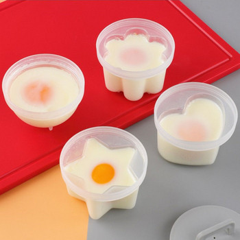 4 τεμάχια/Σετ χαριτωμένα εργαλεία κουζίνας αυγών με βούρτσα Πλαστικό λέβητα αυγών λαθροκυνηγός για παιδάκι ψησίματος φόρμα αυγών Αξεσουάρ κουζίνας εργαλείο αυγών