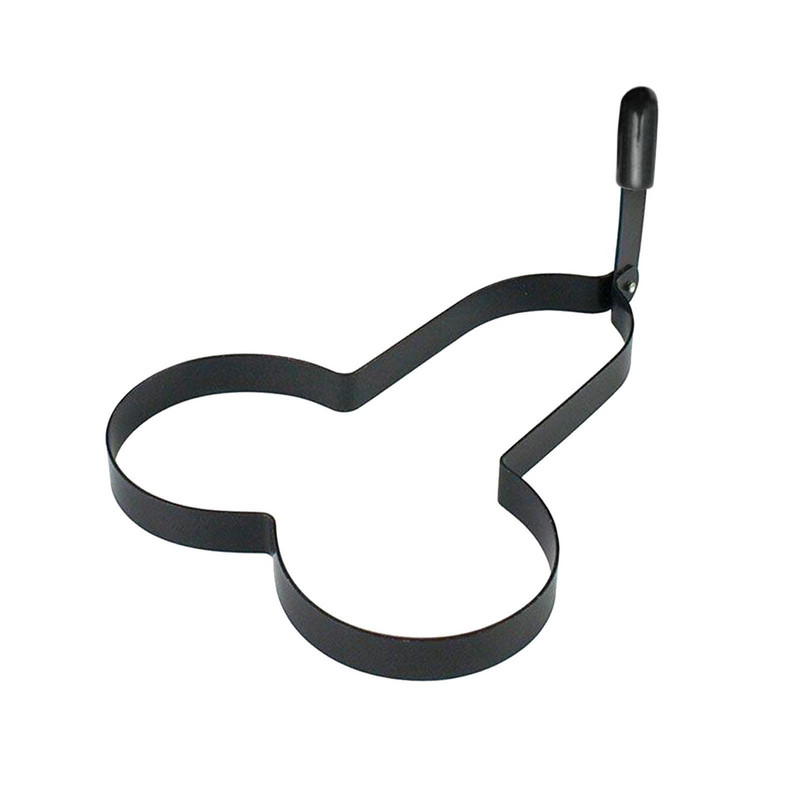 Friteuză amuzantă de ouă Acasă Bucătărie Spoof Omletă Distracție Mold Set de ustensile de gătit din silicon Set de căldură Suport pentru ustensile de gătit Negru 2022