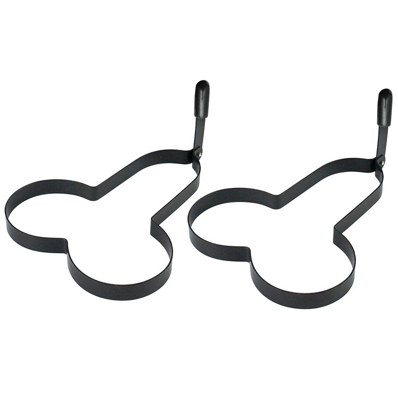 Friteuză amuzantă de ouă Acasă Bucătărie Spoof Omletă Distracție Mold Set de ustensile de gătit din silicon Set de căldură Suport pentru ustensile de gătit Negru 2022