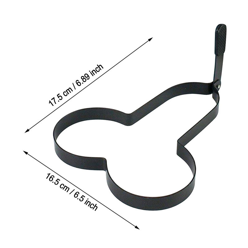 Friteuză amuzantă de ouă Acasă Bucătărie Spoof Omletă Distracție Mold Set de ustensile de gătit din silicon Set de căldură Suport pentru ustensile de gătit Negru 2022