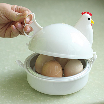 Φορητό ανθεκτικό σχήμα κοτόπουλου Αυγά Ατμολέβητας 4 αυγά Συσκευές μαγειρέματος Φούρνος μικροκυμάτων Μαγειρικά σκεύη κουζίνας Προμήθειες κουζίνας