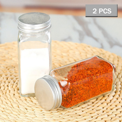 Cutie de condimente Capac Oală pentru condimente Sticlă de condimente Accesorii și materiale de bucătărie din sticlă Set de recipiente pentru sare de sticlă Borcan de condimente