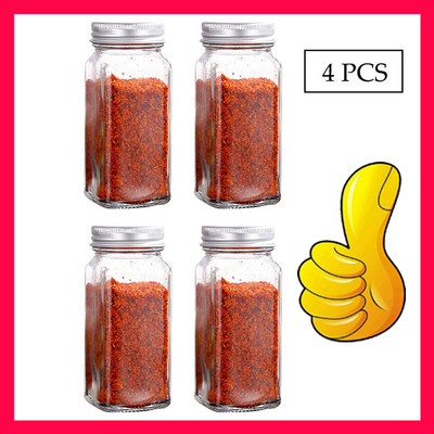 Cutie de condimente Capac Oală pentru condimente Sticlă de condimente Accesorii și materiale de bucătărie din sticlă Set de recipiente pentru sare de sticlă Borcan de condimente