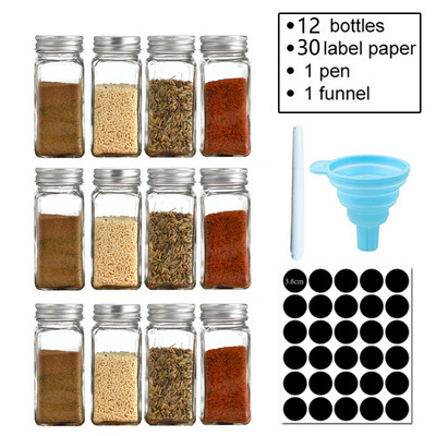 Cutie de condimente Capac Oală pentru condimente Sticlă de condimente Accesorii și materiale de bucătărie din sticlă Set de recipiente pentru sare de sticlă Borcan de condimente