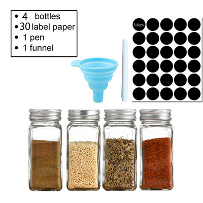 Cutie de condimente Capac Oală pentru condimente Sticlă de condimente Accesorii și materiale de bucătărie din sticlă Set de recipiente pentru sare de sticlă Borcan de condimente