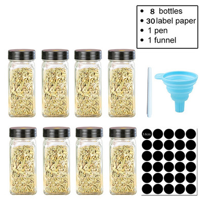 Cutie de condimente Capac Oală pentru condimente Sticlă de condimente Accesorii și materiale de bucătărie din sticlă Set de recipiente pentru sare de sticlă Borcan de condimente