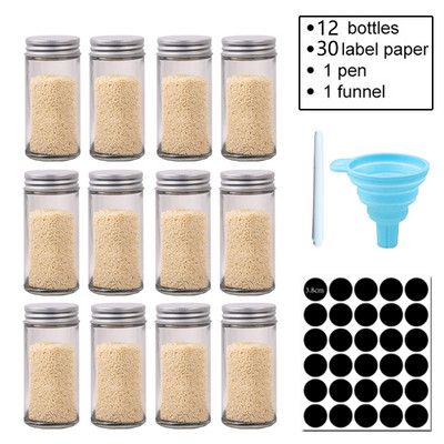 Cutie de condimente Capac Oală pentru condimente Sticlă de condimente Accesorii și materiale de bucătărie din sticlă Set de recipiente pentru sare de sticlă Borcan de condimente