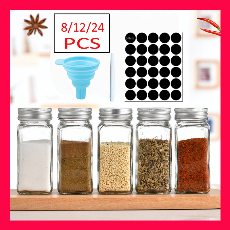 Cutie de condimente Capac Oală pentru condimente Sticlă de condimente Accesorii și materiale de bucătărie din sticlă Set de recipiente pentru sare de sticlă Borcan de condimente