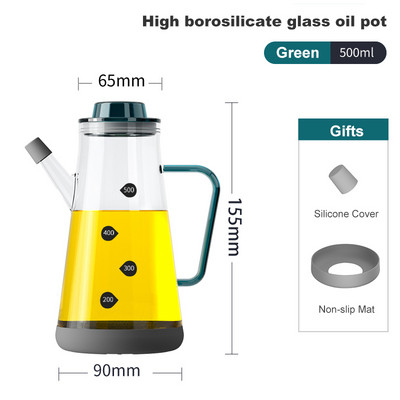 Boca za kuhinjsko ulje od 700 ml, automatska boca za ocat, dozator za ulje, stakleni kuhinjski dozator za ulje, kuhinjski dodaci