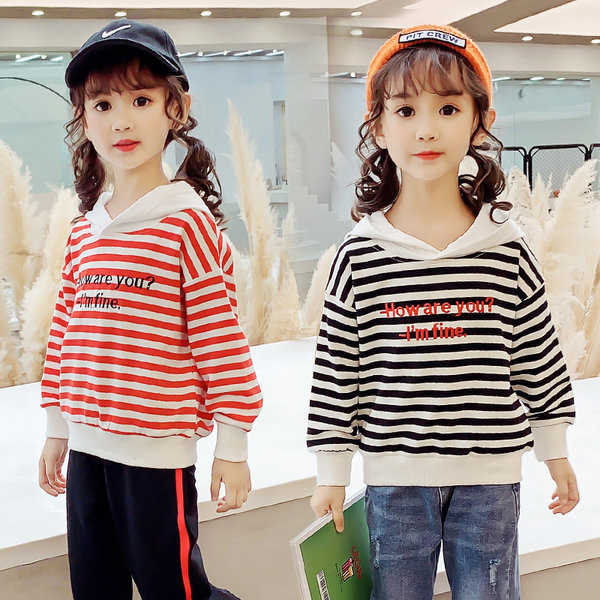 Hanorac cu dungi pentru copii imprimat pentru fete