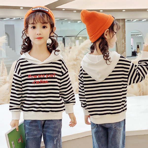 Hanorac cu dungi pentru copii imprimat pentru fete