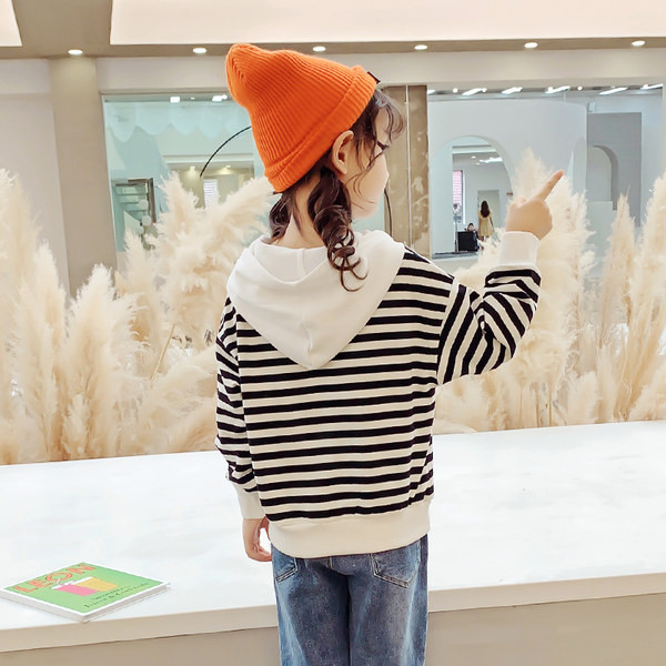 Hanorac cu dungi pentru copii imprimat pentru fete