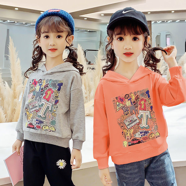 Sportiniai vaikiški megztiniai su raštu ir gobtuvu