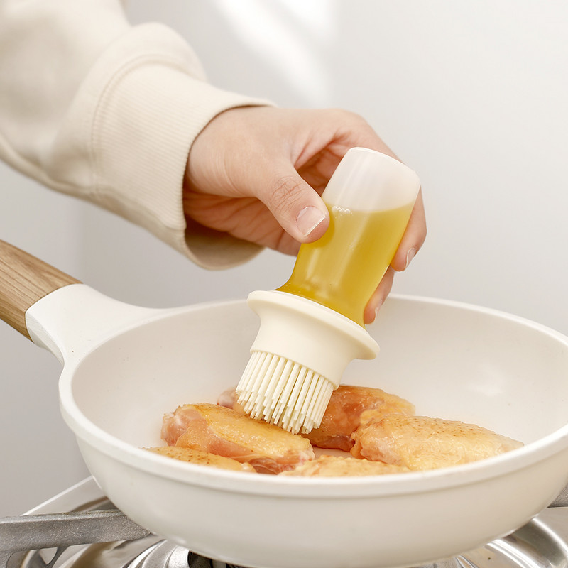 FaSoLa szilikon olajos palackkefe tetővel BBQ Oil Cruet Spice Organizer Ketchup Szósz Üvegek Konyhai csepegtető olaj adagoló kellékek