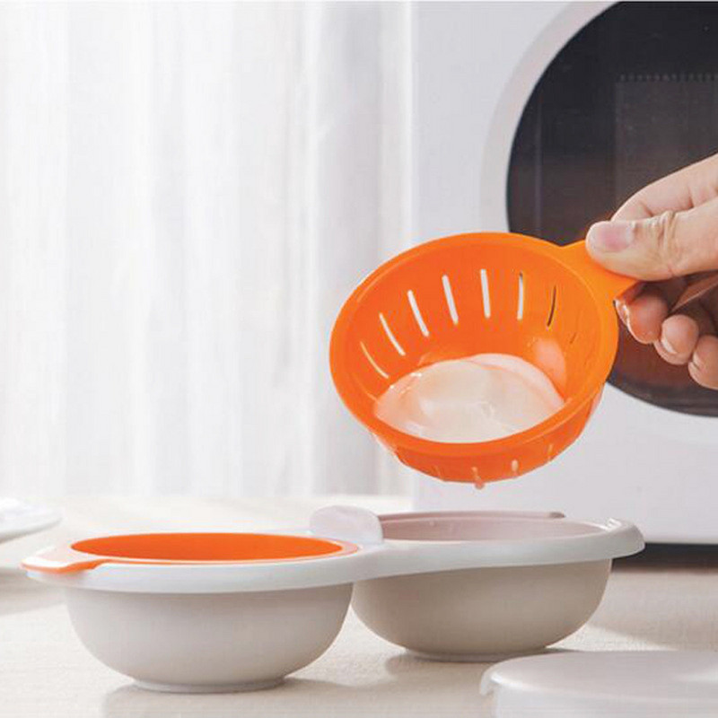 BalleenShiny otthoni konyhai kütyük Kreatív konyhai mikrohullámú sütő tojáspohár Kétrétegű élelmiszer minőségű műanyag tojáspároló tojásfőző