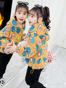 Šiuolaikiški vaikiški žieminiai rūbai mergaitėms su gobtuvu