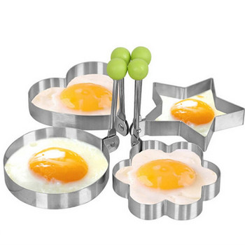 Hot Sale 4 ΤΕΜ. Συσκευή καλουπιών ομελέτας από ανοξείδωτο ατσάλι Love έκπληξη Δαχτυλίδι αυγών Μοντέλο σχήμα καρδιάς Εργαλεία styling καλουπιών αυγών