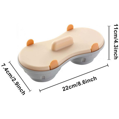 Κουτί αυγών στον ατμό Creative μικροκυμάτων Δίσκος αυγών στον ατμό Δίσκος δύο χωριστών αυγών ατμομάγειρας Κουζίνας Κουζίνας φούρνου Αυγών Φόρμα φούρνου μικροκυμάτων