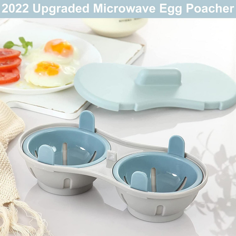 Κουτί αυγών στον ατμό Creative μικροκυμάτων Δίσκος αυγών στον ατμό Δίσκος δύο χωριστών αυγών ατμομάγειρας Κουζίνας Κουζίνας φούρνου Αυγών Φόρμα φούρνου μικροκυμάτων