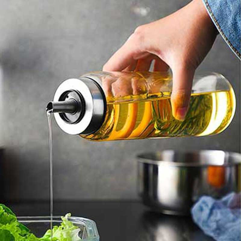 Konyhai tartós, magas boroszilikát üveg olajos üveg szójaszószos üveg ecetes edény szivárgásmentes fűszerezés tároló palack Konyhai kütyük