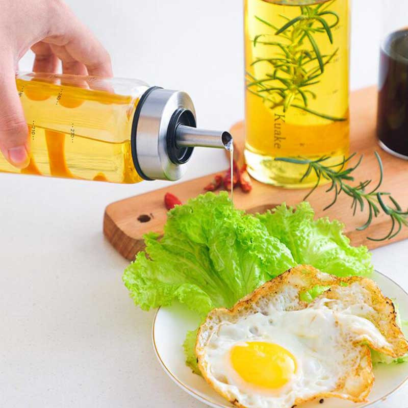 Konyhai tartós, magas boroszilikát üveg olajos üveg szójaszószos üveg ecetes edény szivárgásmentes fűszerezés tároló palack Konyhai kütyük