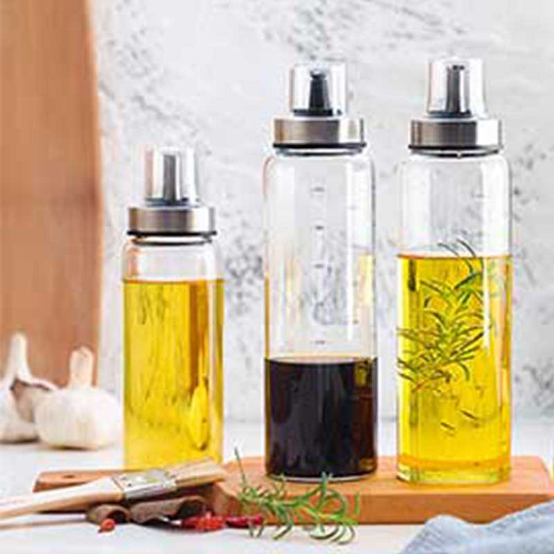 Konyhai tartós, magas boroszilikát üveg olajos üveg szójaszószos üveg ecetes edény szivárgásmentes fűszerezés tároló palack Konyhai kütyük