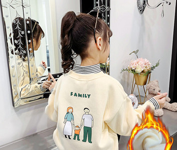 Pulover pentru fete, nou, iarna, gros, guler inalt, desen animat