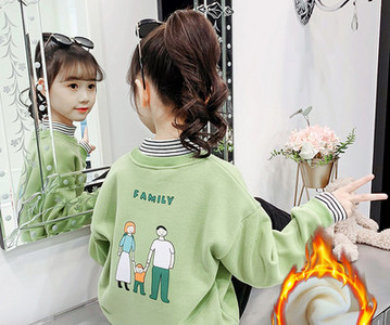 Pulover pentru fete, nou, iarna, gros, guler inalt, desen animat