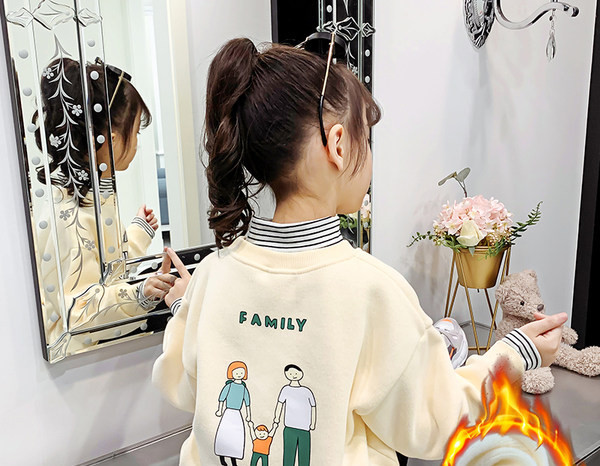 Pulover pentru fete, nou, iarna, gros, guler inalt, desen animat