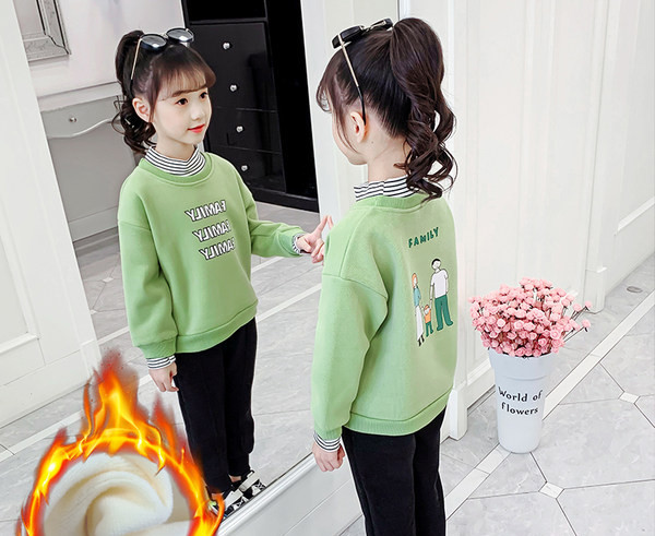 Pulover pentru fete, nou, iarna, gros, guler inalt, desen animat