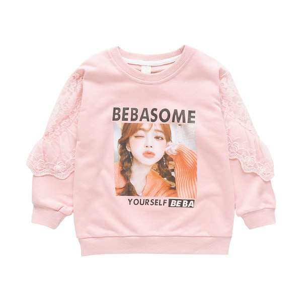 Ležerna majica s vezom i printom za djevojčice