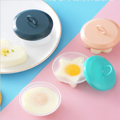 4 bucăți/set drăguț boiler de ouă din plastic set de braconaj de ouă de bucătărie unelte pentru gătit ouă, formă de matriță pentru ouă, cu capac, perie, aparat de clătite