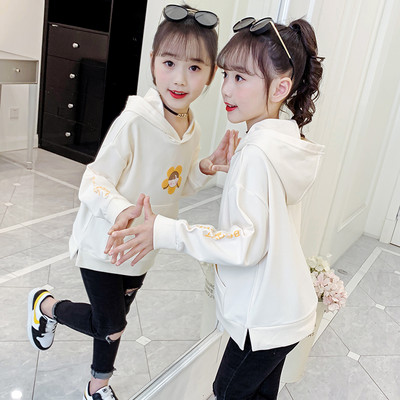 Aplicație casual cu glugă și hanorac cu buzunar pentru fete